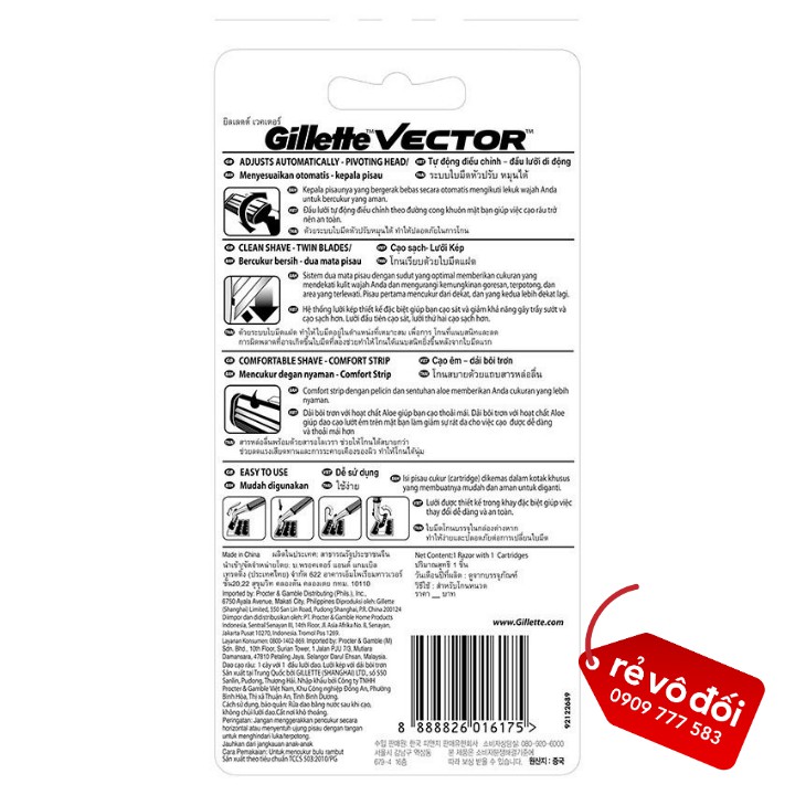 [ Chính hãng ] Dao cạo râu Gillette Vector 2 lưỡi kép