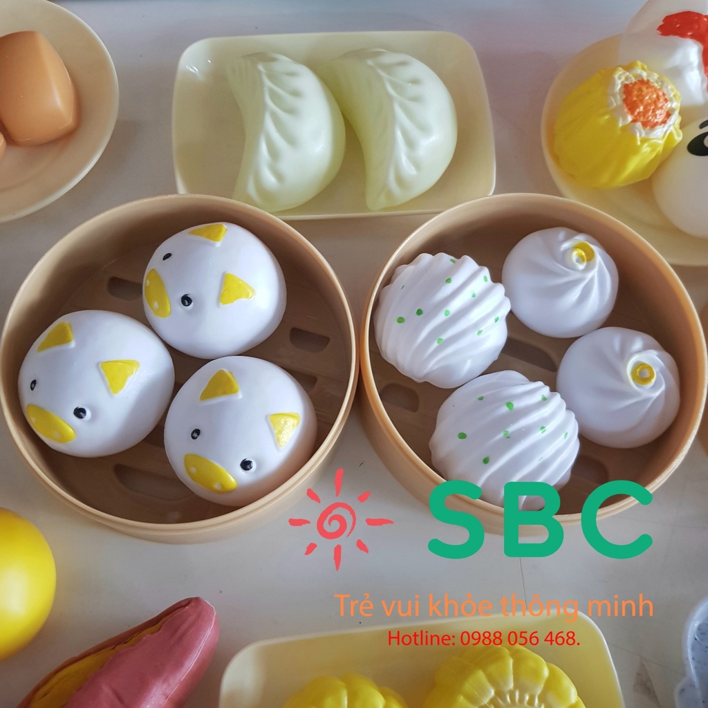 - Bộ đồ chơi nấu ăn 58 88 chi tiết món ăn châu Á Dimsum xửng hấp hoặc Châu Âu có Pizza có hộp