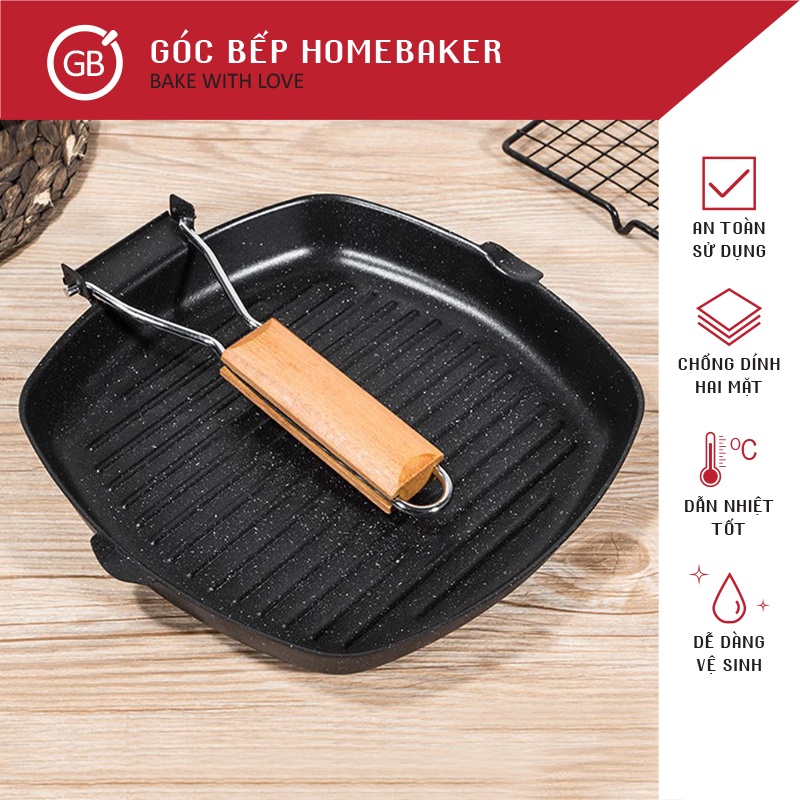 Chảo Nướng Chống Dính - Khay Nướng Có Vân - Nhiều Kích Cỡ GBCO001