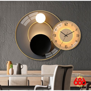 Đồng Hồ Treo Tường Ánh Sáng Sang Trọng Hiện Đại Tối Giản Trang Trí Nhà Ở Nhà Hàng Đồng Hồ Tranh Tráng Gương Pha Lê