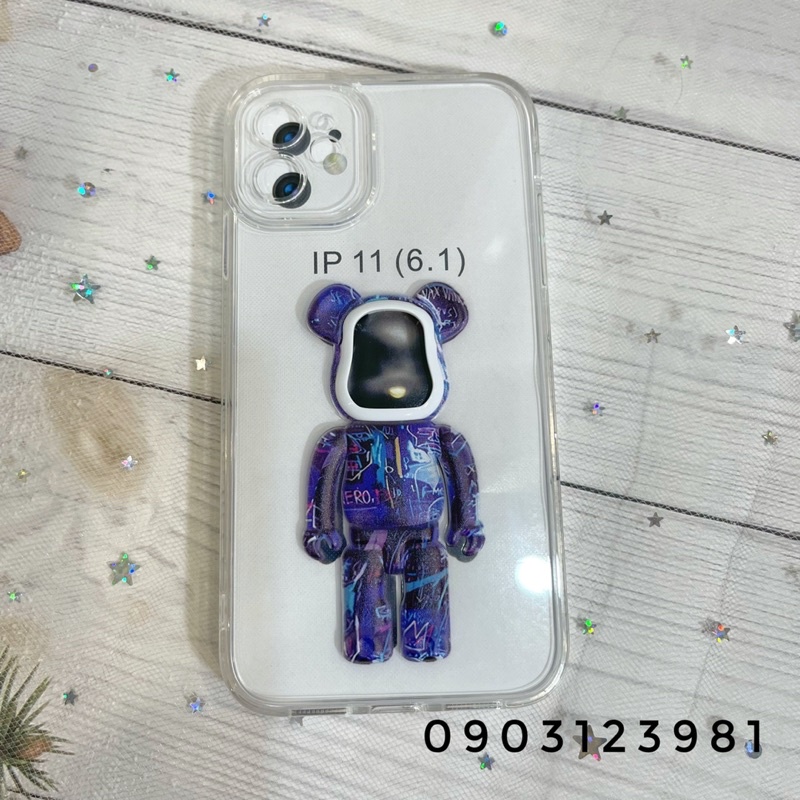 (Màu ngẫu nhiên) Ốp Lưng Gấu Bearbrick Trong Suốt Chống Sốc Xinh Xắn, Sành Điệu