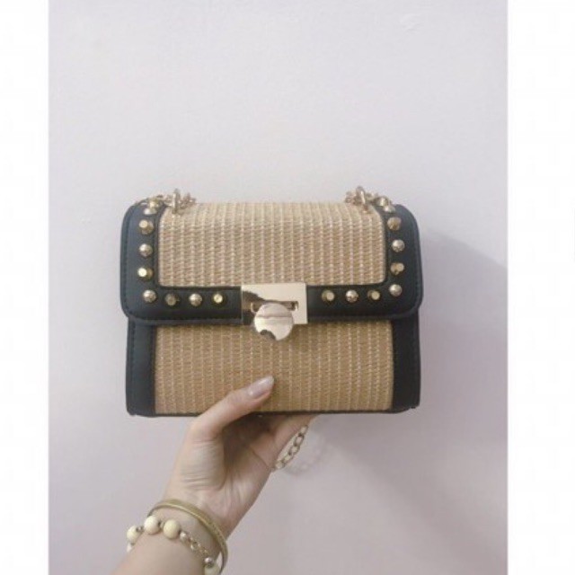 Túi cói xinh đeo chéo