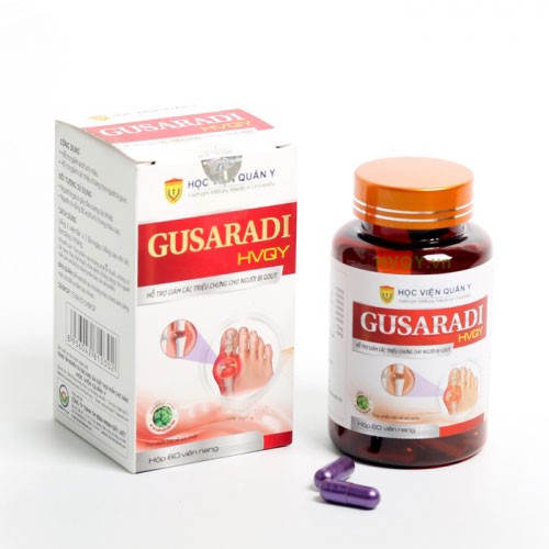 Viên GUSARADI Học Viện Quân Y - Hỗ Trợ giảm Gout (Gút) - Nồng Độ Acid Uric Cao hộp 60 Viên