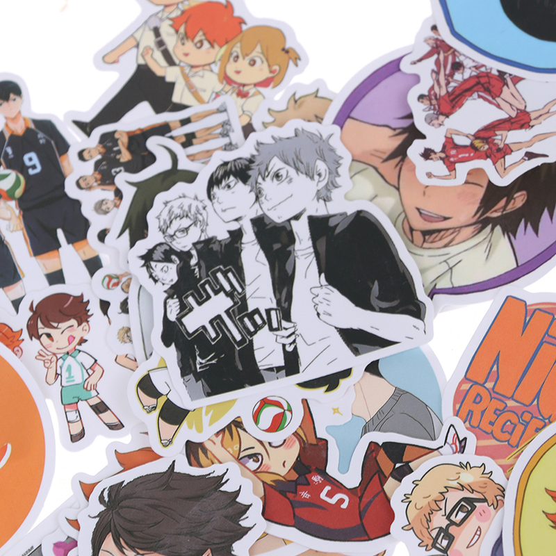 (Bi & 3c) 50 Hình Dán Anime Haikyuu Pvc Chống Nước