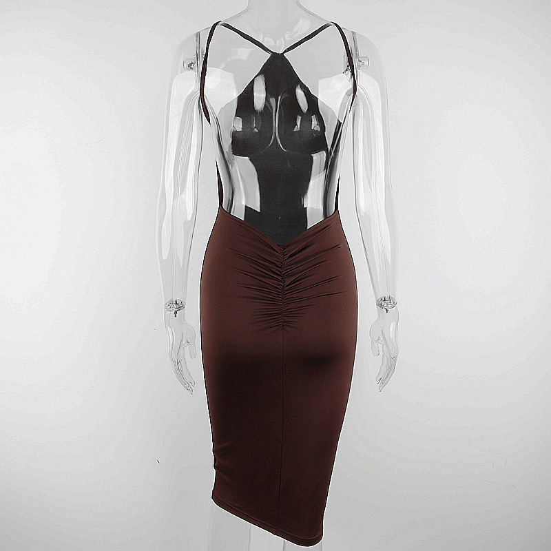 DUNEA Đầm dáng ôm hở lưng quyến rũ thời trang cho nữ