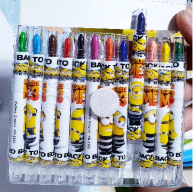 VỈ BÚT SÁP VẶN TÔ MÀU 12 MÀU LOẠI ĐẸP