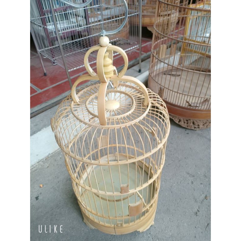 Lồng chim khuyên bằng tre Full phụ kiện 20x35x20cm