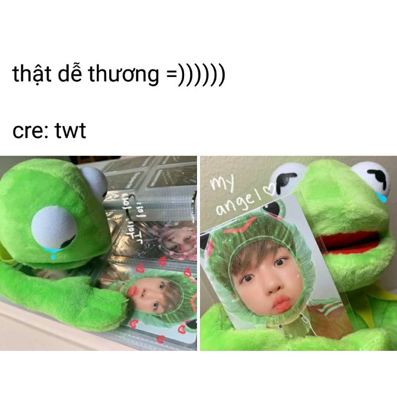 [Mua2tặng1]Gấu bông ếch kermit meme màu xanh có khớp tạo dáng