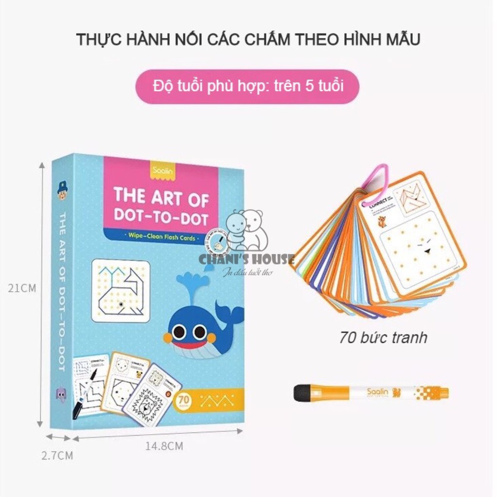 [HỮU ÍCH, ĐỘC LẠ] FLASHCARD DOT TO DOT - ĐỒ CHƠI RÈN LUYỆN KHẢ NĂNG CẦM BÚT CHO BÉ CỰC HỮU ÍCH