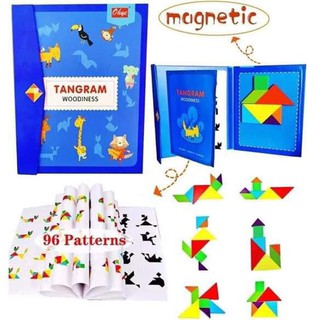Trò Chơi Ghép Hình Tangram Woodiness Dạng Cuốn Có Nam Châm Gắn Cho Bé Phát Triển Tư Duy!