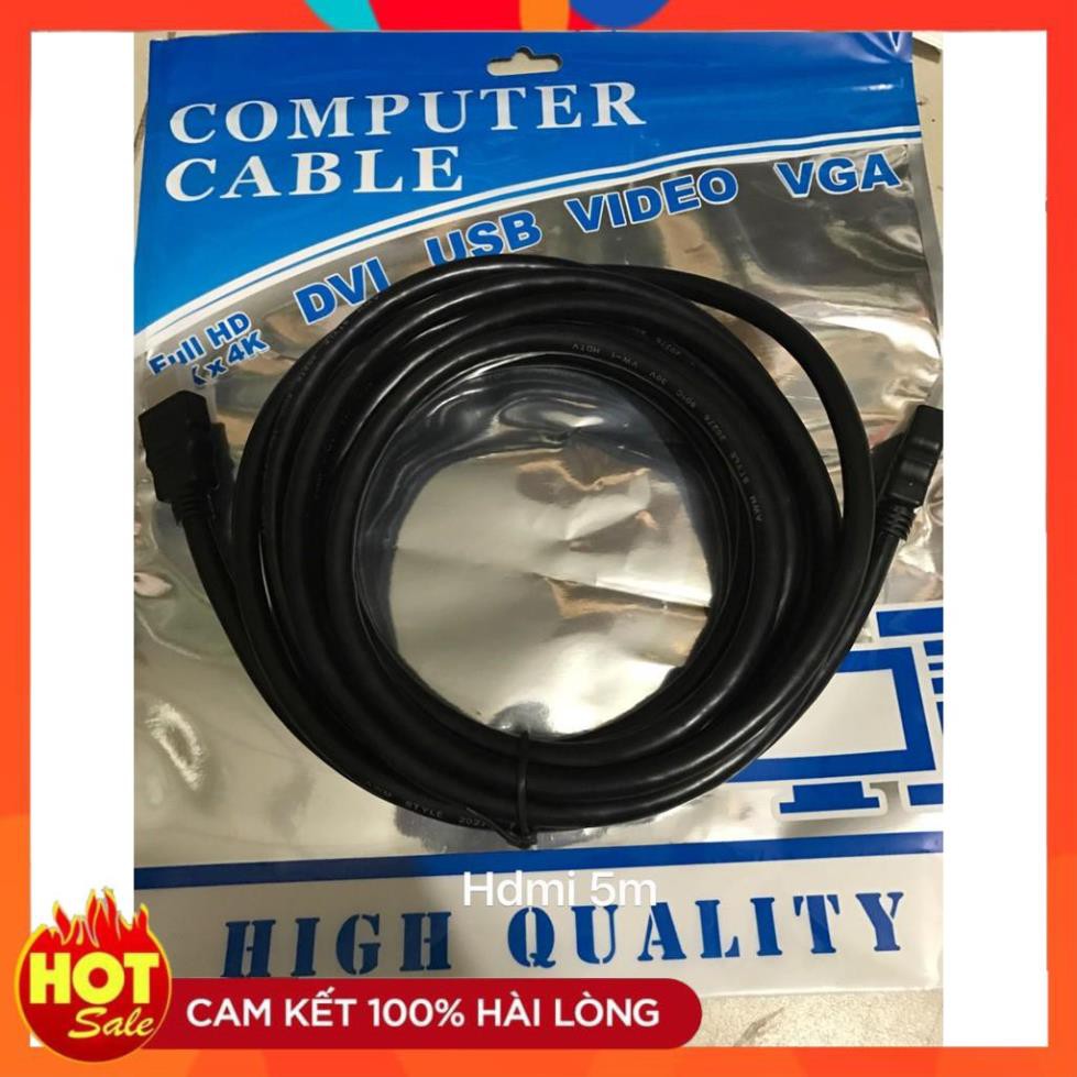 [Chính Hãng] Dây Cáp Hdmi 5m Tròn Đen xịn tốt giá rẻ chất lượng cao