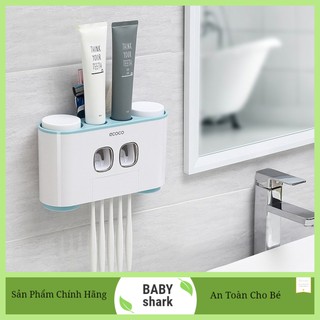 Kệ Ecoco Treo Máng Bàn Chải Có Chỗ Để Kem Đánh Răng Thông Minh