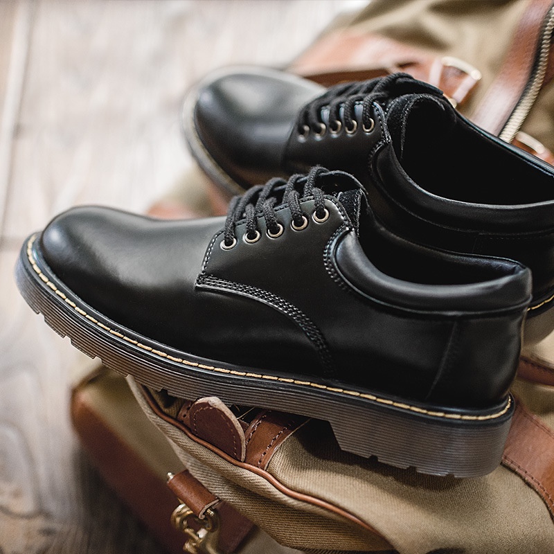 Đôi giày da Maden màu đen thời trang xuân hè dành cho nam