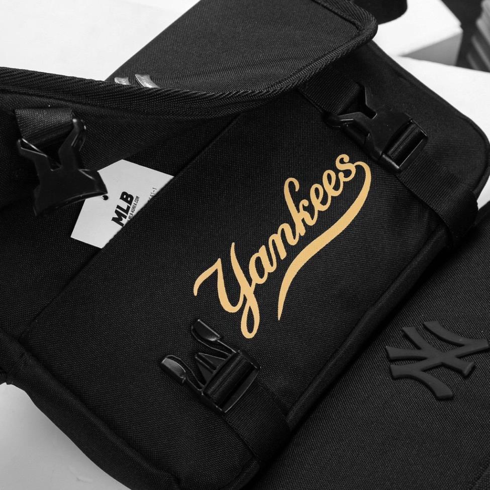 TÚI ĐEO CHÉO MLB YANKEE MEN BLACK/GOLD LOGO KIM LOẠI CAO CẤP