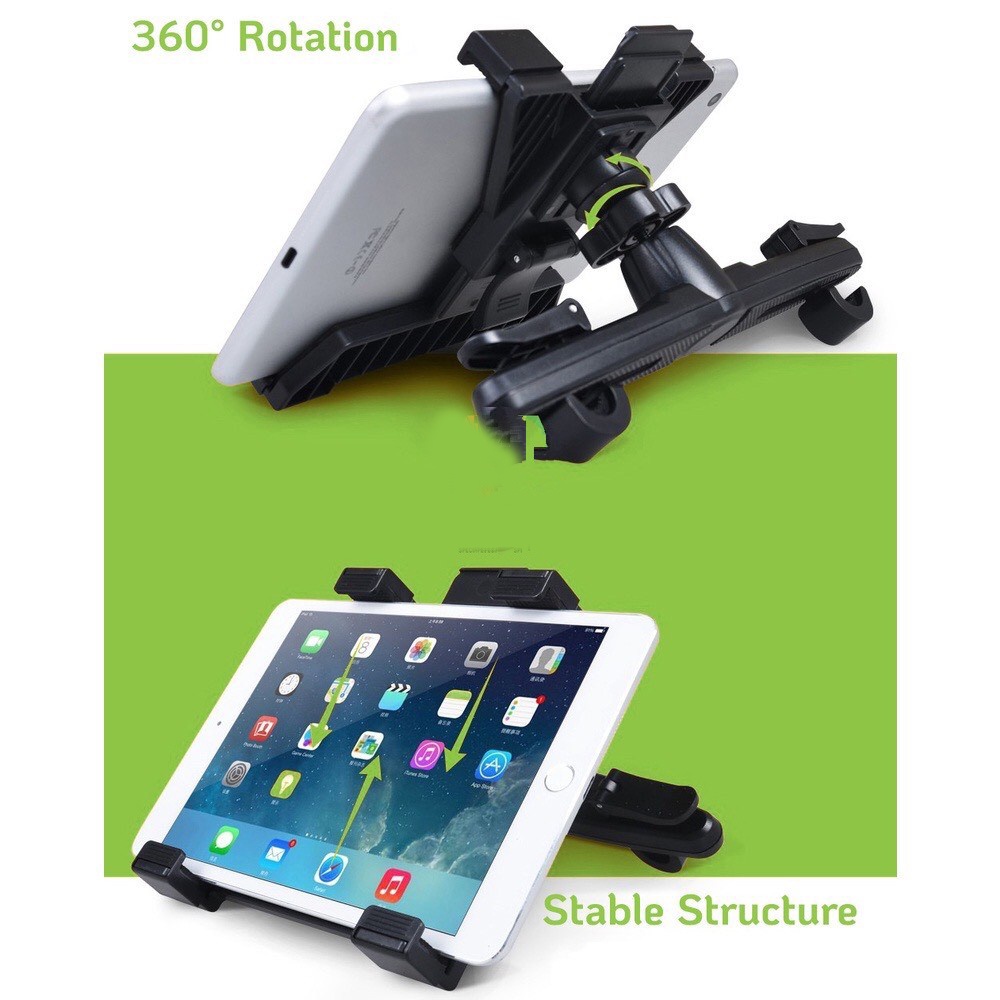 Giá đỡ máy tính bảng, ipad kẹp ghế sau xe ô tô, xe hơi cao cấp, xoay 360 độ đa năng