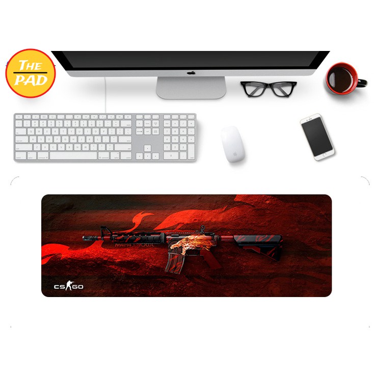 Lót Chuột Cỡ Lớn Game CS:GO, KT 30x80 cm, 12 Mẫu Đẹp, Chất Liệu Cao Su Tự Nhiên