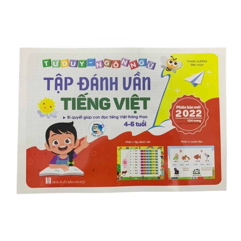 Sách - Tập đánh vần tiếng Việt phiên bản mới 2022 kèm file đọc quét mã QR và video hướng dẫn cách ghép vần