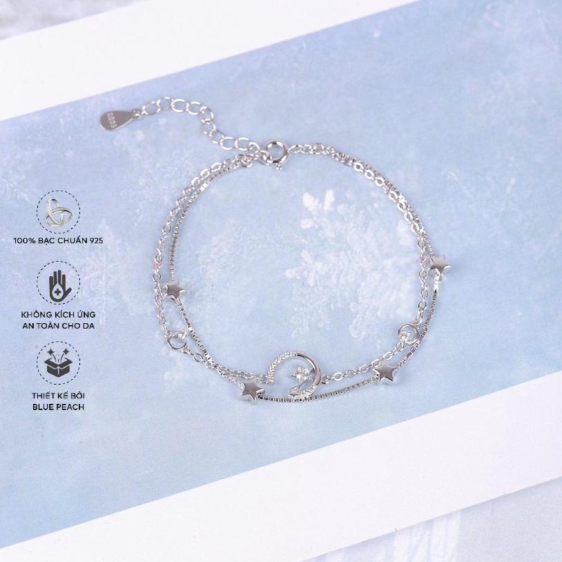 Lắc Tay Bạc Blue Peach Star WG LT523