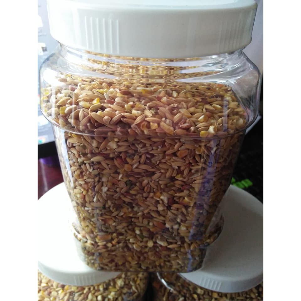Hũ 1 kg ngũ cốc thức ăn chim bồ câu , gà tre