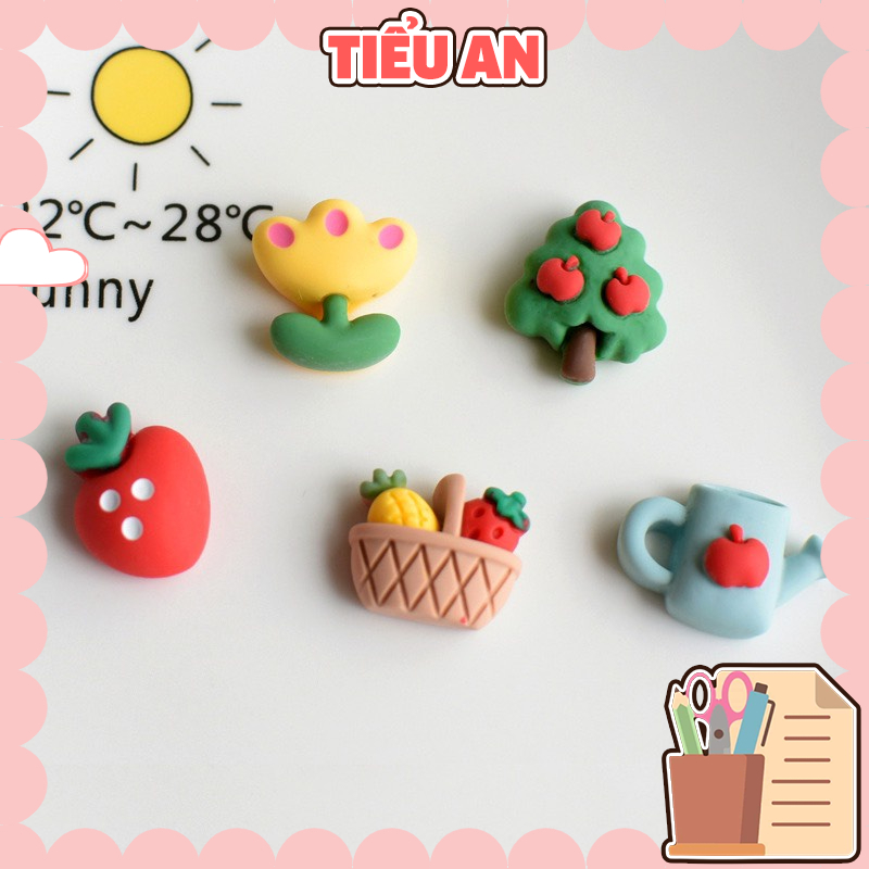 Charm (C42) slime/ Dụng Cụ Charm Trang Trí Hình [Ko Keo &amp; Nút] Vườn Hoa