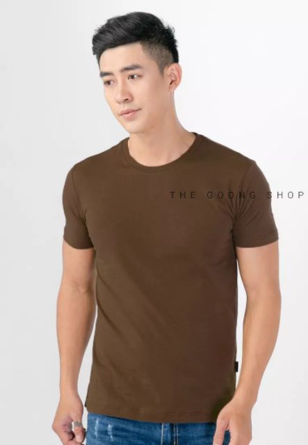 ÁO THUN NAM TRƠN NÂU 100% COTTON - THOÁNG MÁT - KHÁNG KHUẨN | BigBuy360 - bigbuy360.vn