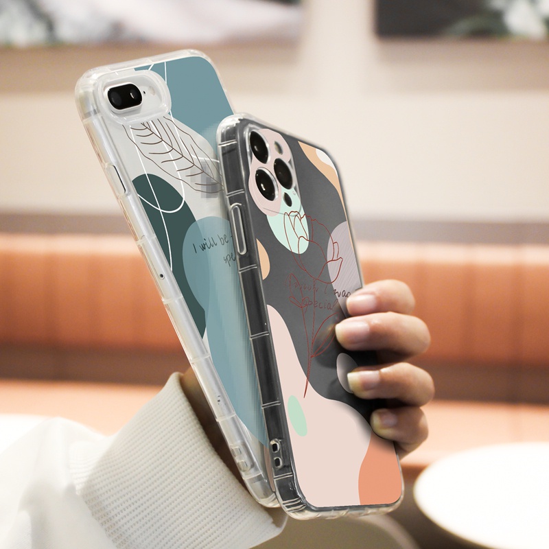 Ốp lưng iphone Ốp điện thoại Suntaiho TPU trong suốt hình lá phong cách Morandi cho IPhone 13 12 11 Pro Max X Xs Max XR 8 7 6 6S Plus