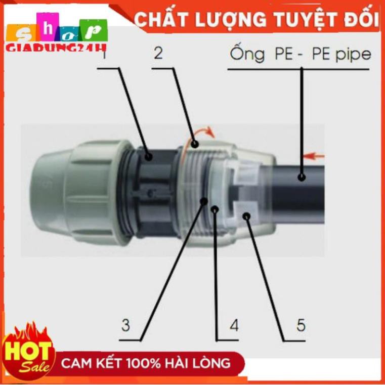 Măng xông nối ống HPDE, PPR 20, 25, 32, 40, 50 Không Cần Hàn-Giadung24h