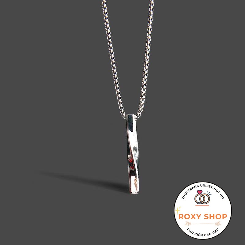 Vòng cổ titan không gỉ thanh bạc dài xoắn Roxy shop Thời trang Unisex