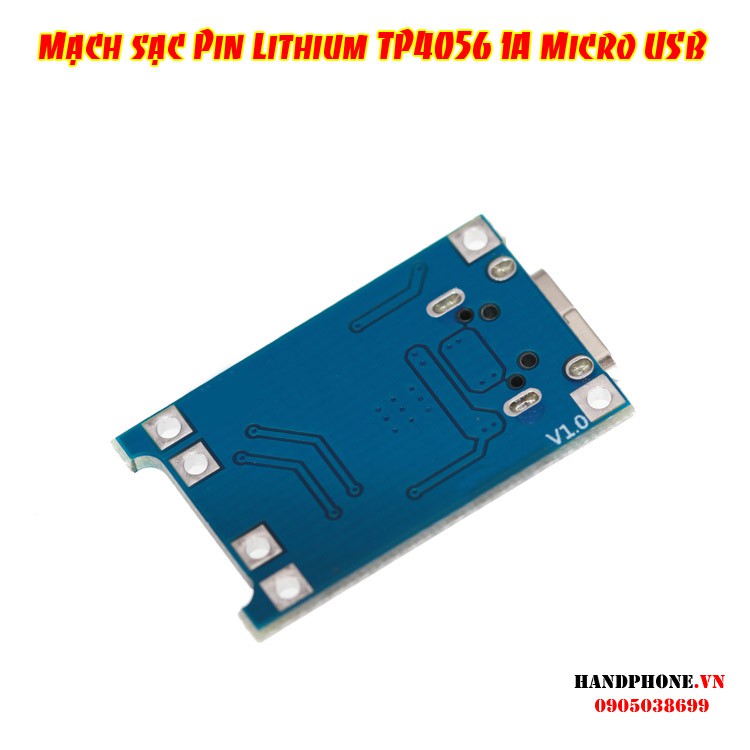 Mạch Sạc Pin Lithium TP4056 1A đầu vào Micro USB, Type-C