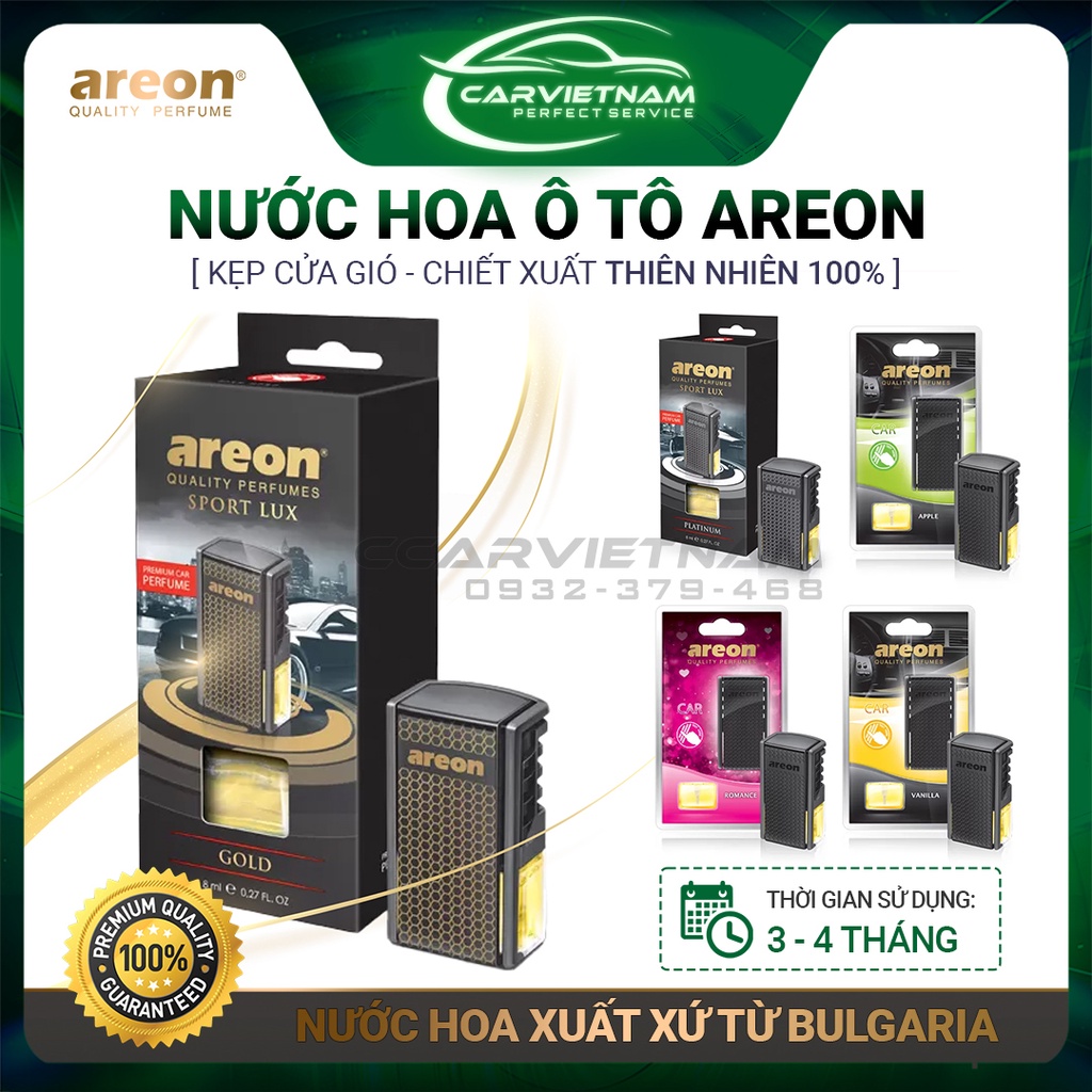 Nước Hoa Ô Tô Areon Cao Cấp Kẹp Cửa Gió Điều Hòa - Nước Hoa Khử Mùi Xe Hơi, Chống Say Xe