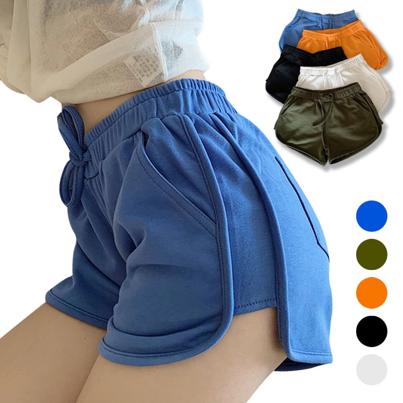 Quần đùi lưng cao phối túi thời trang phong cách Hàn Quốc