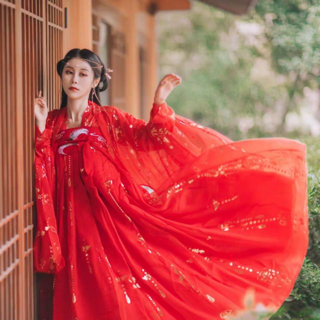 Hán phục đỏ trang phục cổ trang Trung Quốc