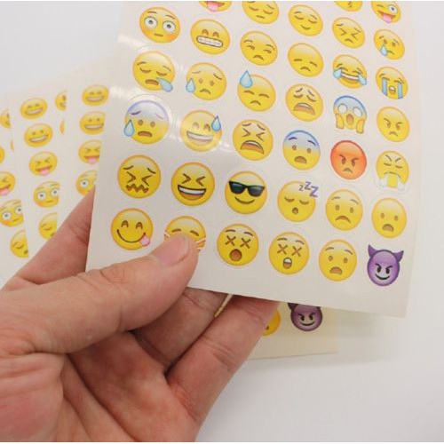 48 Miếng Dán Hình Emoji Mặt Cười Trang Trí Điện Thoại/Notebook/Laptop