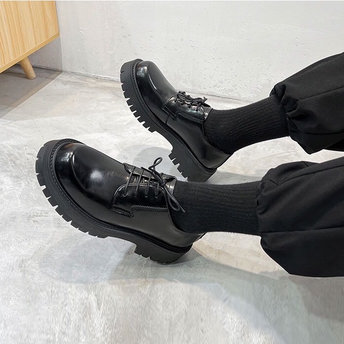 Giày Chunky Derby cao cấp, Giày da nam HOMME hiện đại đế 4,5cm tăng chiều cao 2139-R