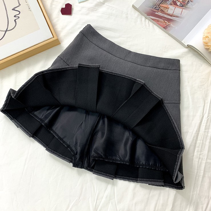 Chân váy chữ A lưng cao xếp ly thời trang cho nữ