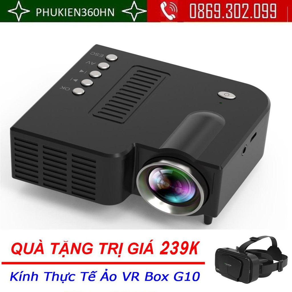 (QUÀ TẶNG 239K) Máy Chiếu LED mini projector tiên tiến mini bỏ túi thế hệ mới 2021 UC28C Độ Sáng 50 Lumens