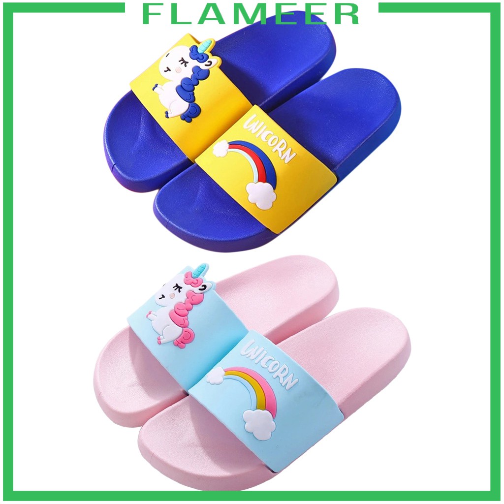 [FLAMEER] Kids Boys Girls Rainbow Slippers Soft Comfortable Parent Child Slippers