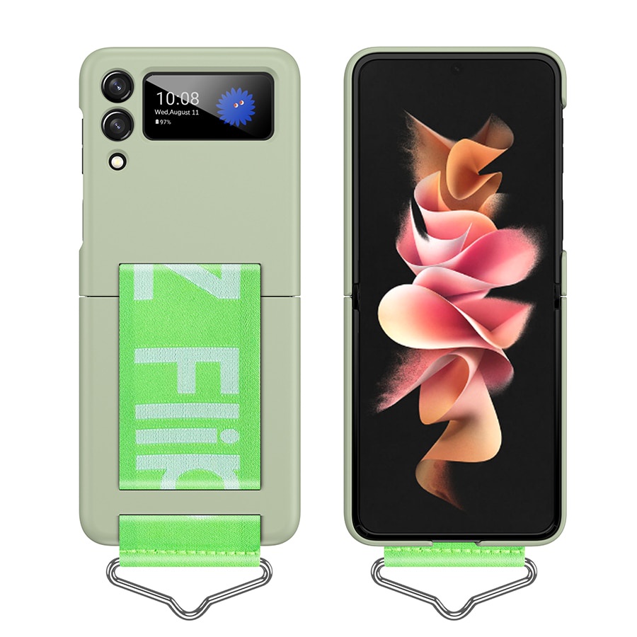 Ốp điện thoại có dây đeo tay sang trọng cho Samsung Galaxy Z Flip 3 / 1Pc 3 5G