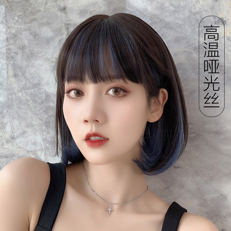 Bộ Tóc Giả Ngắn Mái Ngang Thời Trang Cho Nữ