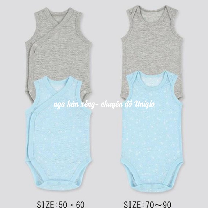 Set 2 body sát nách chất cotton lưới Uniqlo cho bé trai