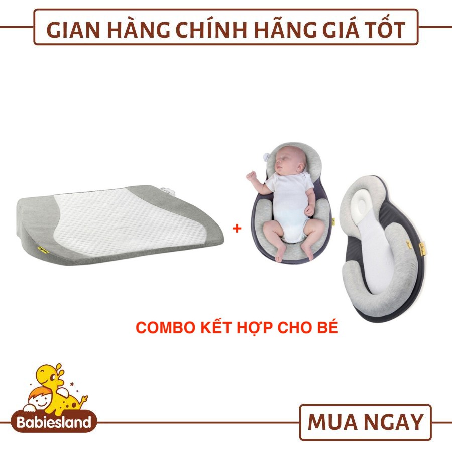 Combo gối chống trào ngược BABYMOOV + đệm ngủ đúng tư thế JJOVCE