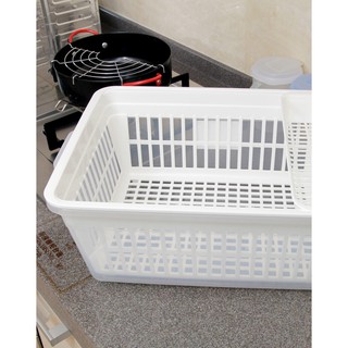 (Nội địa Nhật) Rổ úp bát đĩa có nắp Inomata