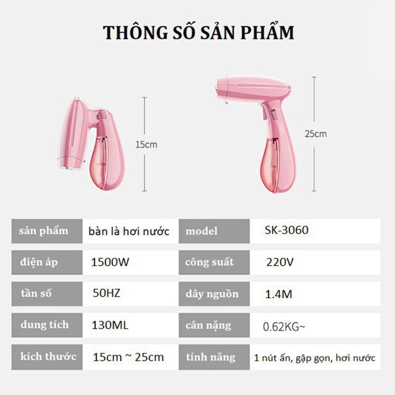 Bàn Là Hơi Nước Cầm Tay Sokany Cao Cấp-Gấp Gọn BL11 -Violet_Store