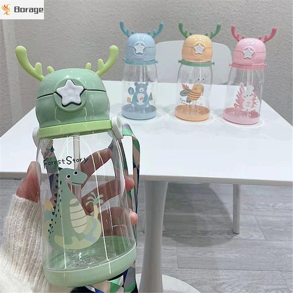 Bình Nước Thể Thao Họa Tiết Hoạt Hình Dễ Thương Dung Tích 600ML Tiện Dụng