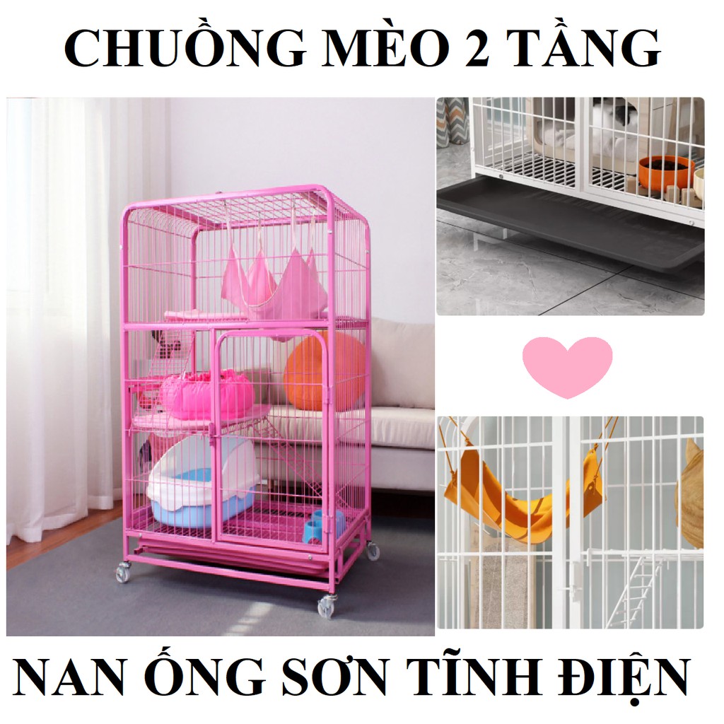 [ Tặng võng nhận mã giảm] Chuồng Mèo Mẫu Mới 2 Tầng Thông Minh Siêu Đẹp