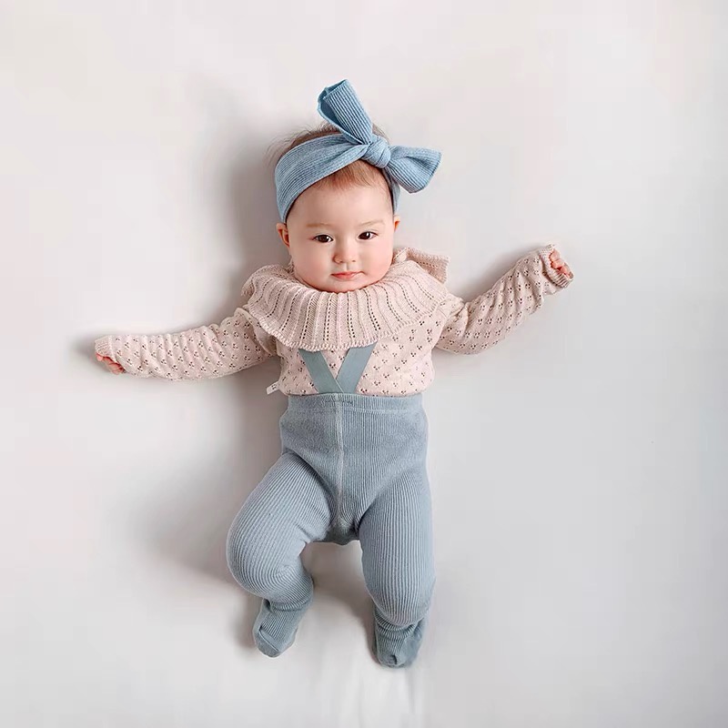 Quần tất yếm liền tất chất len tăm co giãn 4 chiều cho bé trai - bé gái