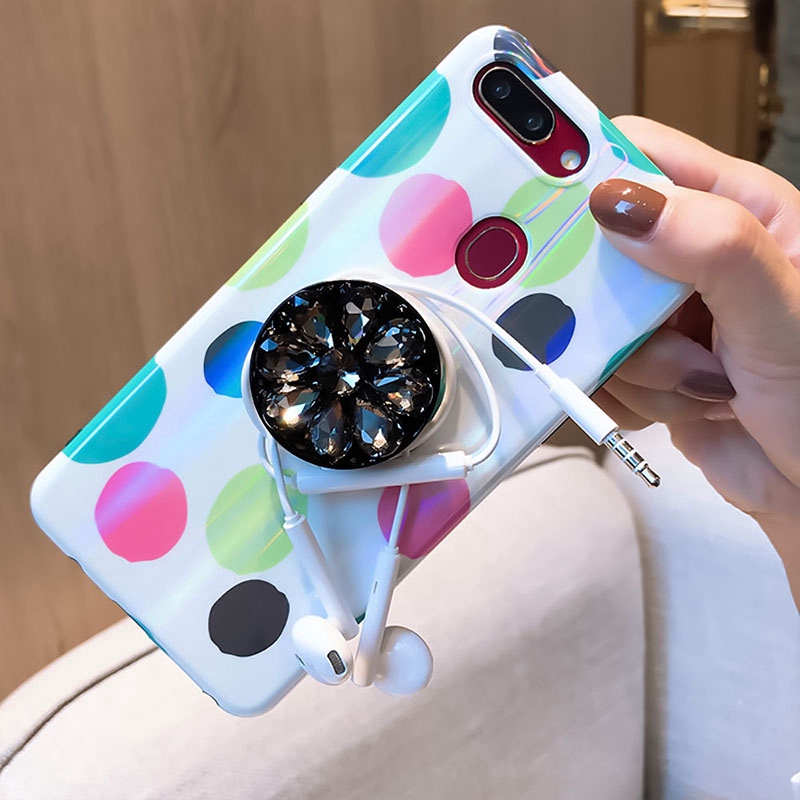 Giá đỡ điện thoại tự dính hình tròn đính kim cương giả lấp lánh | BigBuy360 - bigbuy360.vn