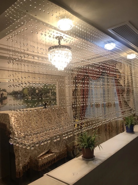 Rèm pha lê hạt trơn các màu