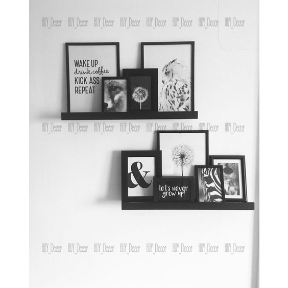 Kệ gỗ treo tường  kích thước tùy chọn + phụ kiện HUY_Decor