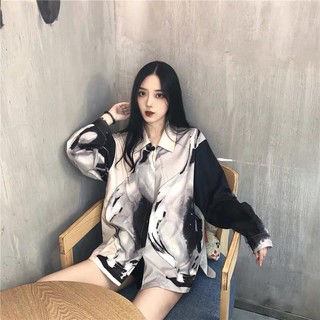 áo sơ mi nữ  vải lụa họa tiết đẹp